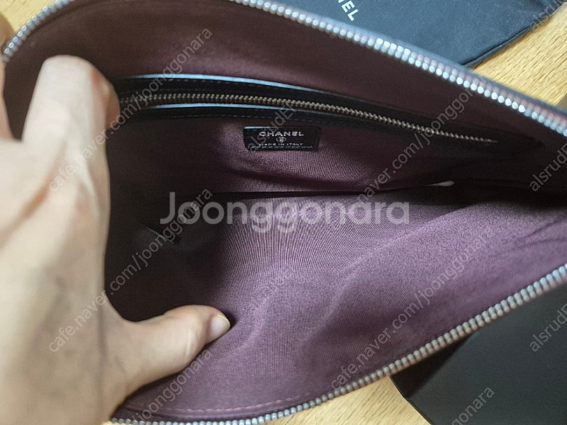 샤넬 캐비어 쉐브론 뉴미듐 클러치--4