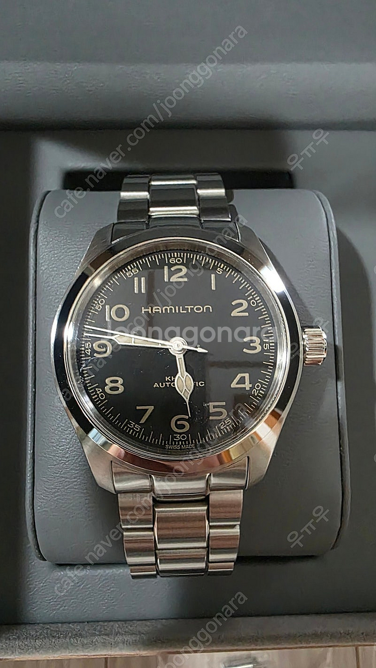 해밀턴 카키필드 머피 38mm 블랙 브레이슬릿 H704...--2