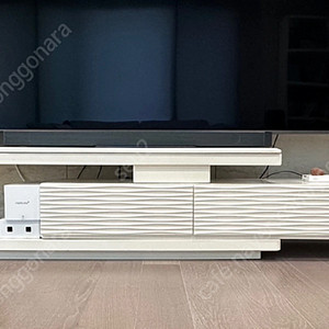 화이트 TV 거실장 확장형