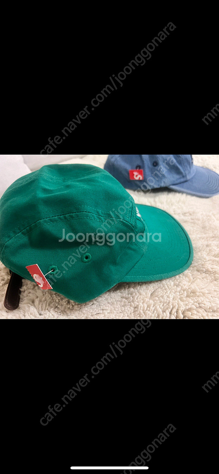 슈프림 캠프캡 (블랙 그린 데님) 새상품 3개 일괄구매...--2