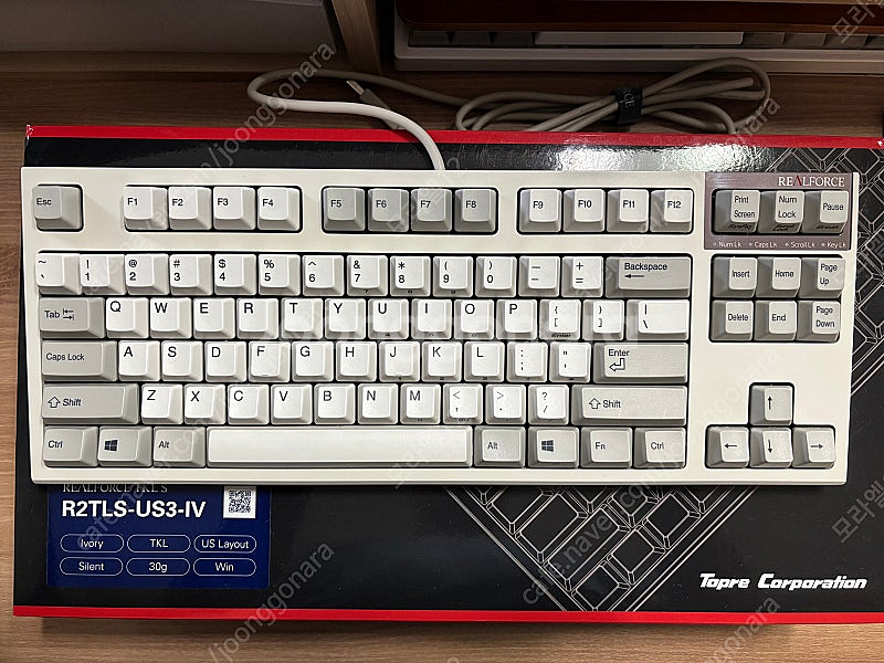 리얼포스 r2 저소음 30g 아이보리 텐키리스--0