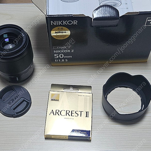 니콘 z 마운트 50mm F1.8 렌즈, 50.8S +아크레스트2필터 함께 판매합니다
