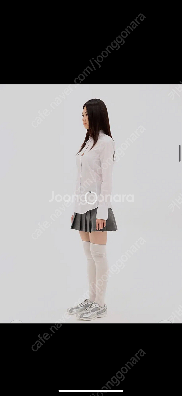 택포)새상품)야세 레더 스니커즈 실버 240--4