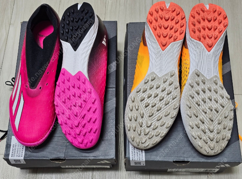 아디다스 스피드포탈.1 TF 터프화 히트스폰+핑크 270사이즈 2개 일괄 판매 이미지