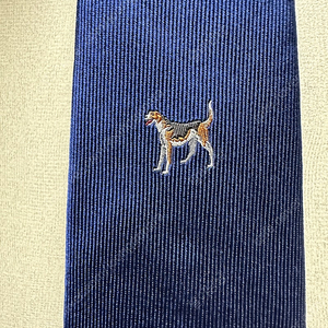 메멘토모리 원포인트 네이비블루 실크 타이 넥타이