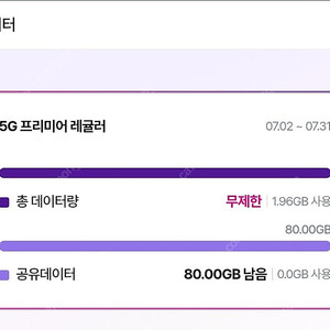 유플러스 데이터 2기가 3500 판매해요