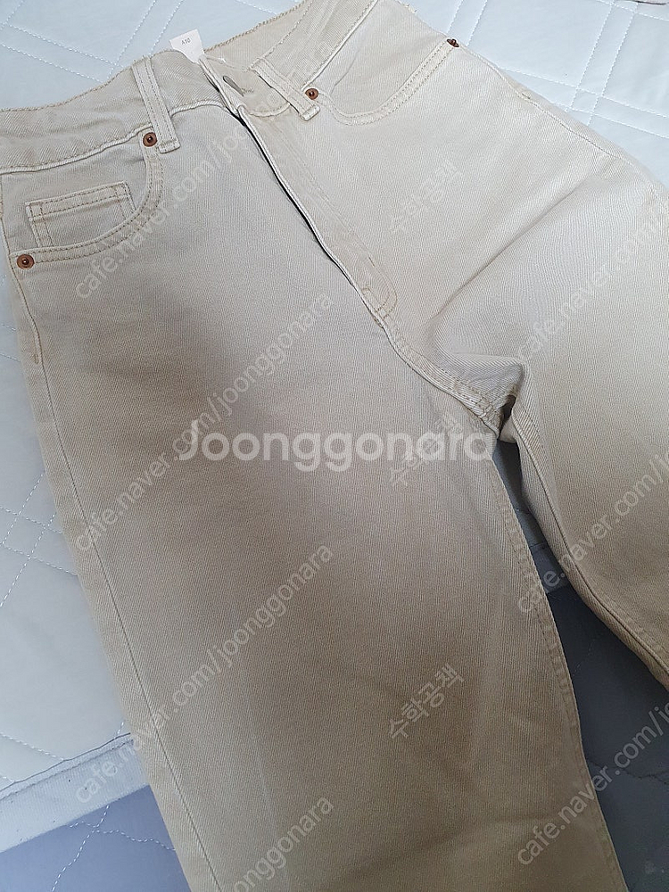 h&m US2사이즈 베이지색 코튼 팬츠 새상품 3500...--0