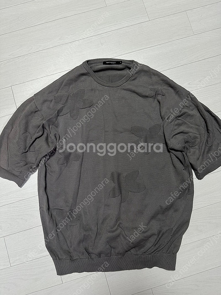 [4]해칭룸 플로럴 자카드 니트 그레이--0