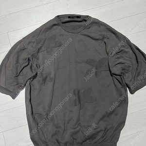 [4]해칭룸 플로럴 자카드 니트 그레이