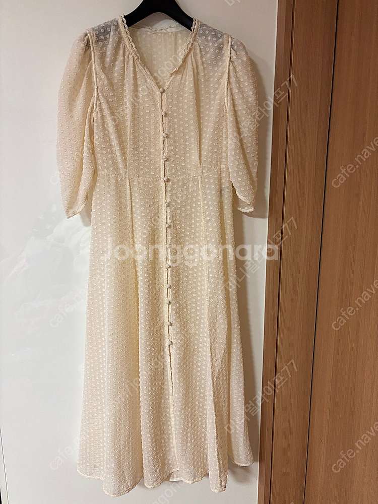 지컷 콩단추 시스루 벌룬 퍼프 반팔 롱원피스 돌잔치 백...--0