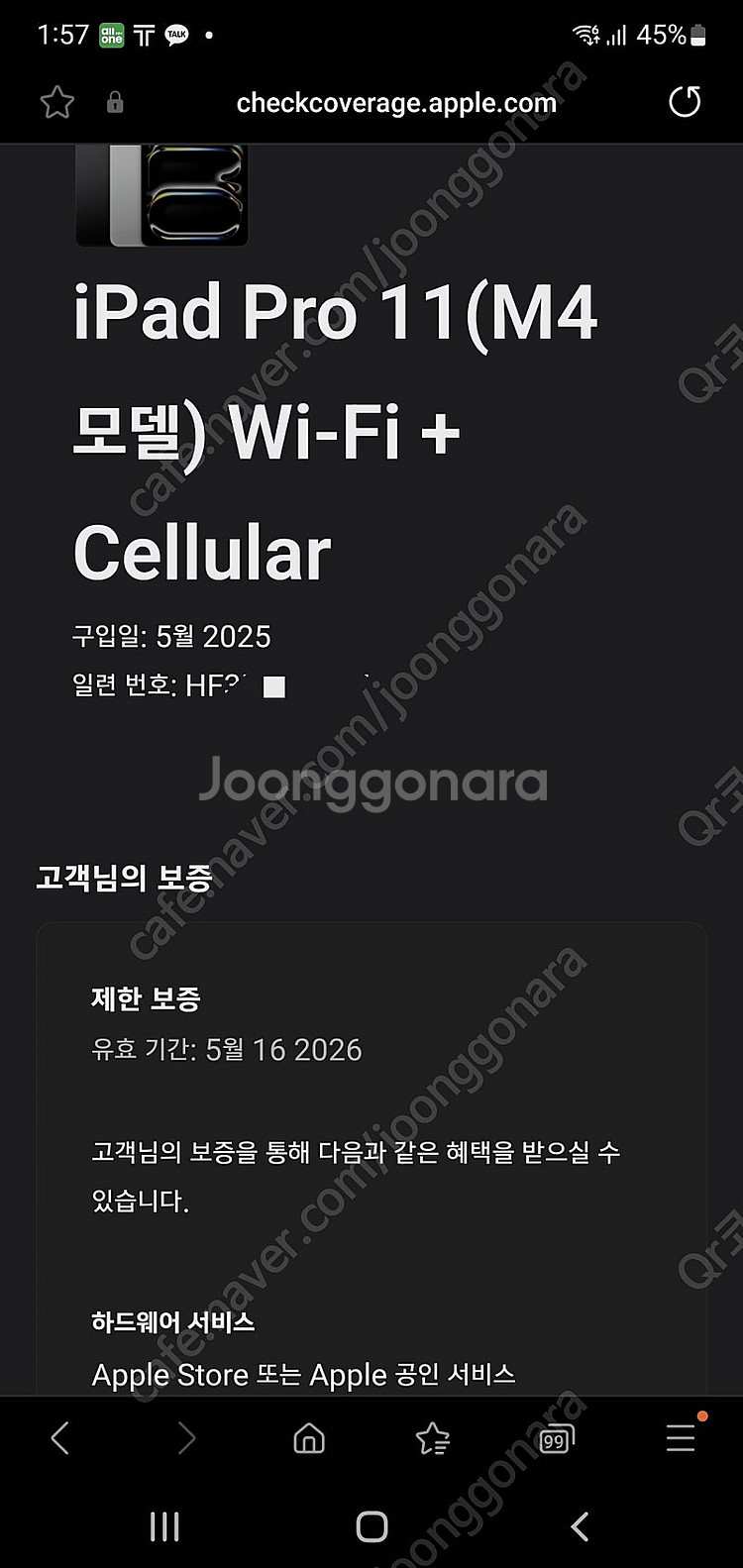 2025 아이패드 프로 11 인치 m4 셀룰러 1Tb ...--1
