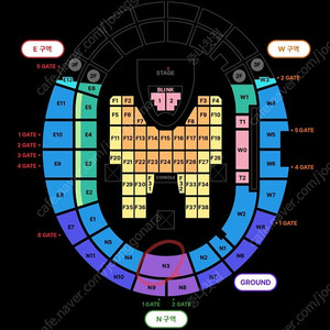 블랙핑크 콘서트 7/6 일요일 2층 정면 n3 2연석