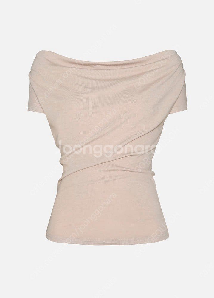 (새상품) 더마농 케이시 카울 캡소매 티셔츠 핑크베이지...--3