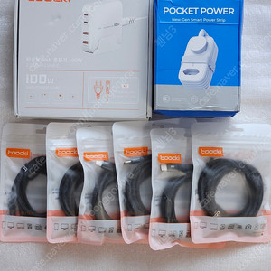Toocki Gan 100W 데스크탑 충전기+오리코 orico 멀티탭+충전기,Toocki 초고속 충전 케이블 USB C to C 100W 2m 미개봉 새제품 이사짐 정리중으로 다