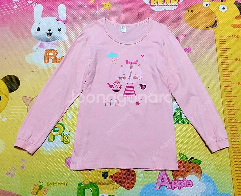 80호(150호) 핑크 귀요미 고양이 상의 내의 + 새...--1