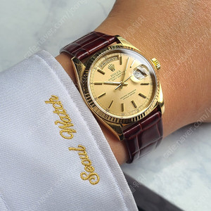 [정품] 롤렉스 데이데이트 36 프레지던트 샴페인골드 18K 금통 (Rolex Date-Date President Black 18038)