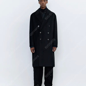 인사일런스 캐시미어 더블 롱 코트 BLACK M사이즈 팝니다.