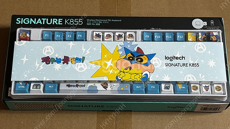 로지텍 K855 무선 키보드 액션가면 짱구 한정판 에디...--0