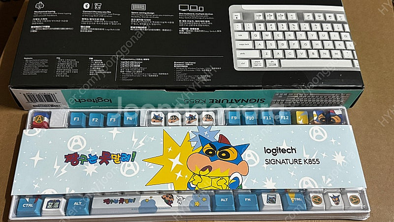 로지텍 K855 무선 키보드 액션가면 짱구 한정판 에디...--3