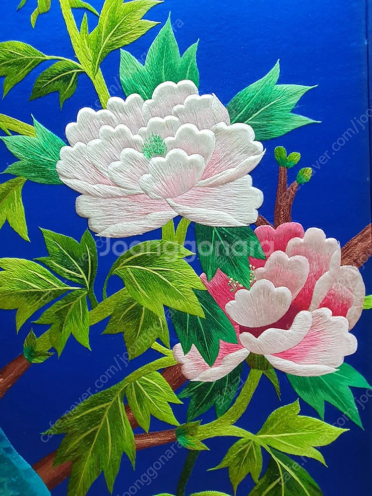 앤티크 고급 수제 비단실 손자수 병풍 부귀영화 8폭 병...--6