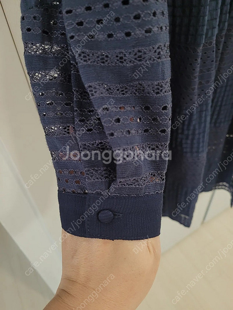 SJSJ 노치넥 드로우스트링 원피스(네이비) 한섬 반값...--5