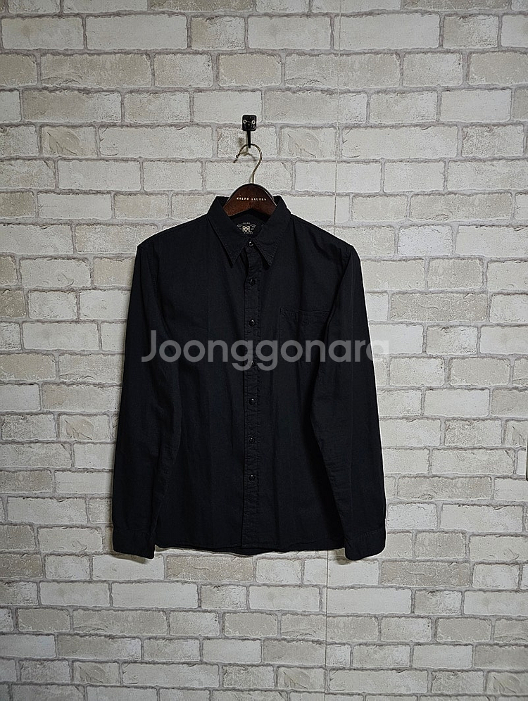 RRL 더블알엘 가먼트 블랙 트윌 워크셔츠 류준열 가죽...--0