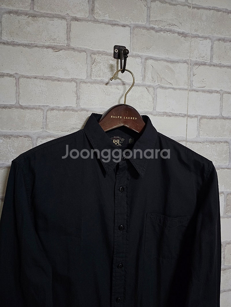 RRL 더블알엘 가먼트 블랙 트윌 워크셔츠 류준열 가죽...--1