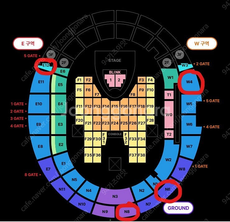 블랙핑크 콘서트 토요일/일요일 2층,3층 단석/연석 최...--0
