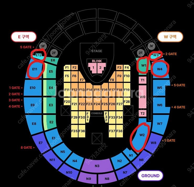 블랙핑크 콘서트 토요일/일요일 2층,3층 단석/연석 최...--1
