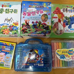 플레이콘 3종, 색종이 300매, 파스넷 색연필, 크레파스 새상품 일괄