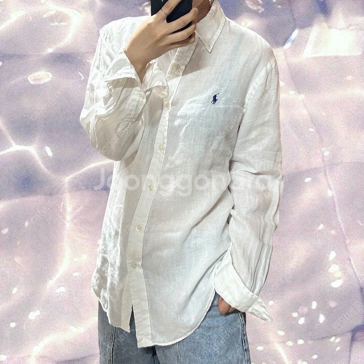 폴로 랄프로렌 린넨 셔츠 화이트 S--1