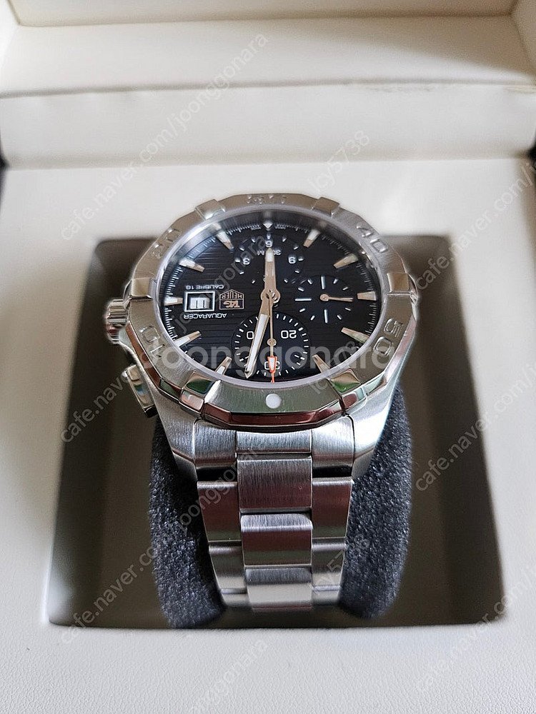 태그호이어 아쿠아레이서 오토매틱 청판 크로노 43mm--5