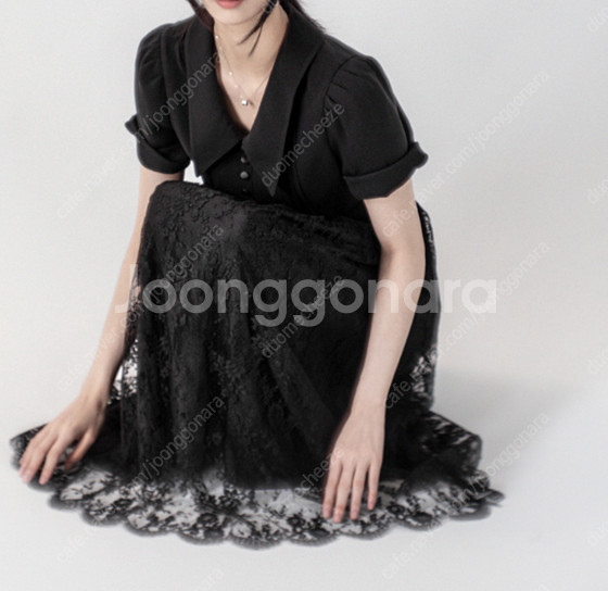베르데오시도 Sirène Dress Black Silk...--3