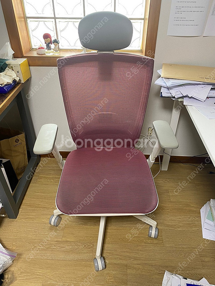 시디즈 T50 AIR HLDA 화이트 * 레드 의자 판...--0