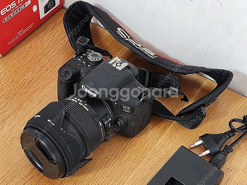 750d 캐논, 정품 밧데리 2개, 시그마 17-70 ...--1