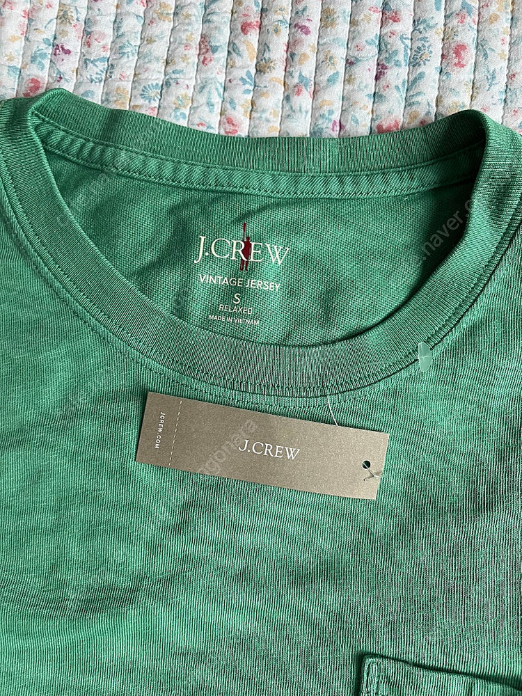 J crew 제이크루 빈티지 워시 포켓 반팔 티셔츠 그린 S 이미지