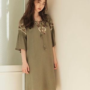 써스데이아일랜드 태슬 자수 원피스 M