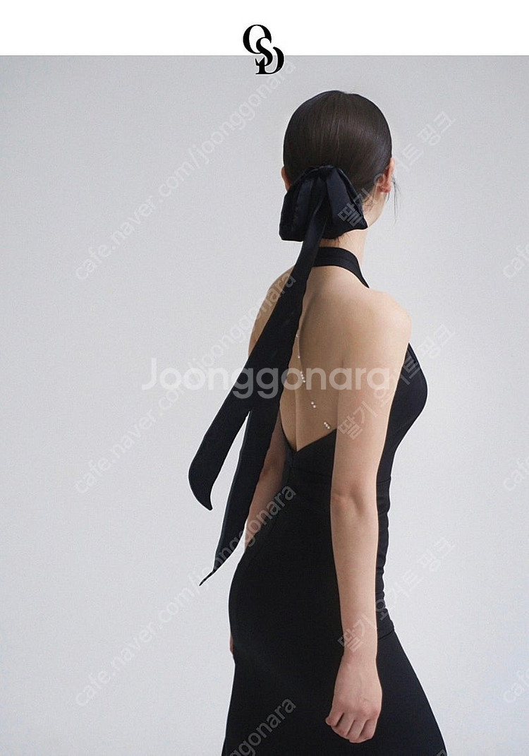 아워스페셜데이 블랙 홀터넥 드레스 웨딩촬영블랙드레스--3