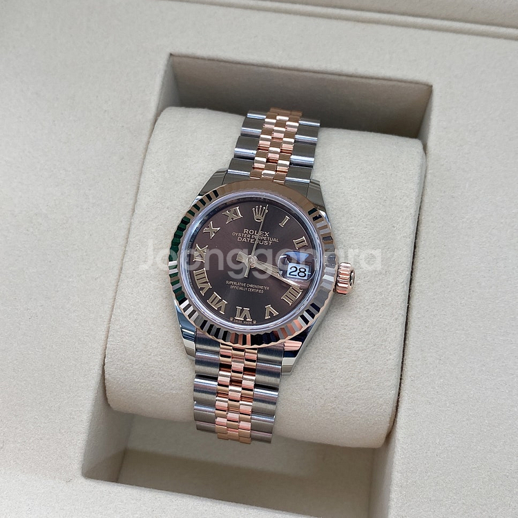 [새제품] 롤렉스 레이디 데이트저스트 초코 로만 로즈 골드 콤비 28mm 279171--1