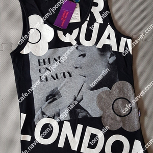 MARY QUANT LONDON 영국 출신 왕립 디자이너 메리퀀트 프린트 나시 티셔츠 44사이즈 새상품 반값택포4