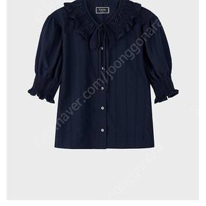 로이크loyiq fluffy blouse 네이비