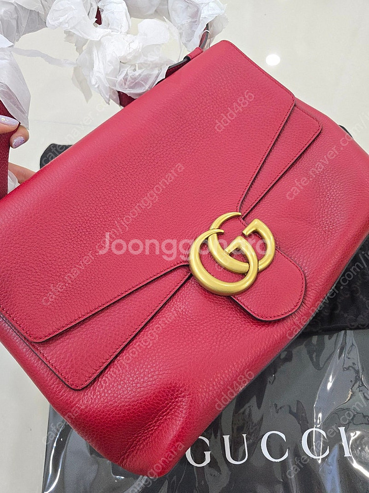[정품] GUCCI 구찌 마몬트 숄더백 라지 레드 미사...--1