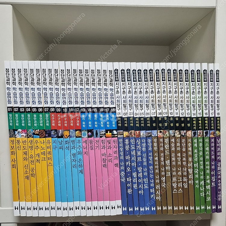 한국헤밍웨이 첨단과학 학습만화+지구촌 사회탐구--0