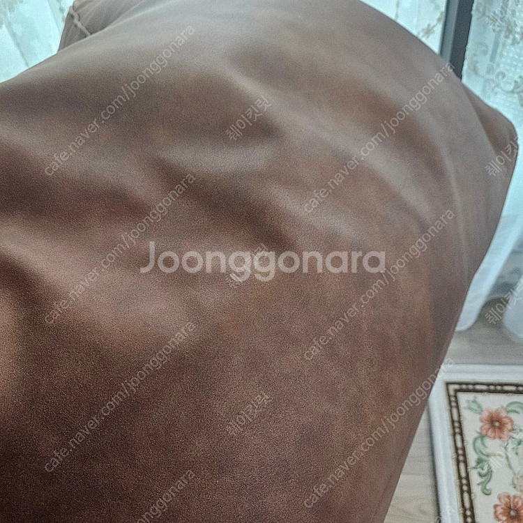 플래지어 톰 소프트 가죽 빈백 소파 빈티지 브라운--1