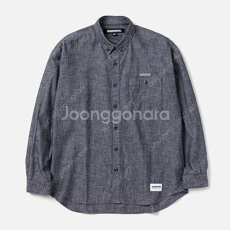 [L] 네이버후드 샴브레이 셔츠 블랙 24AW--0