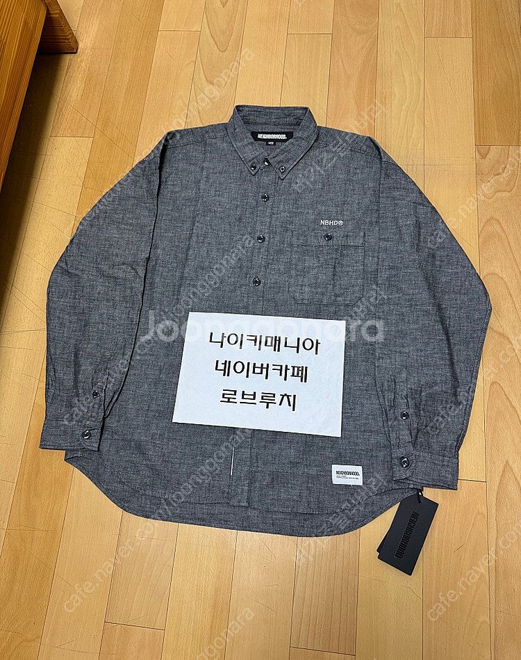 [L] 네이버후드 샴브레이 셔츠 블랙 24AW--3