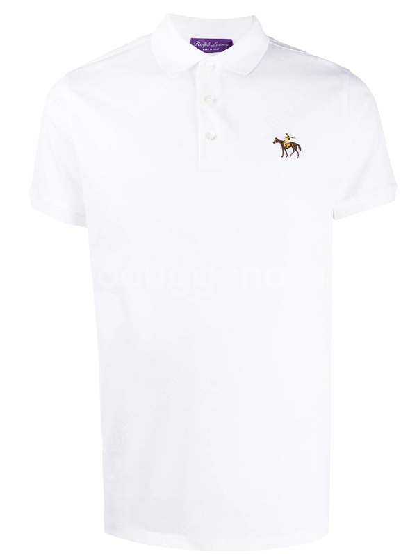 랄프로렌 퍼플라벨 로고 카라티 블랙 -size M---4