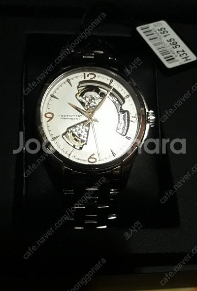 해밀턴 재즈마스터 오픈하트 흰판 40mm 메탈밴드 시계--0