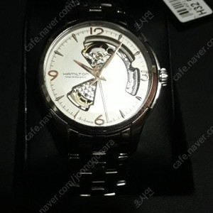 해밀턴 재즈마스터 오픈하트 흰판 40mm 메탈밴드 시계