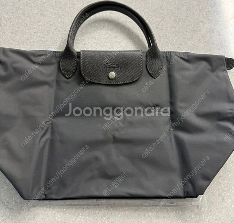 롱샴 르 플리아쥬 그린 탑핸들백 M 미디움 그래파이트--1
